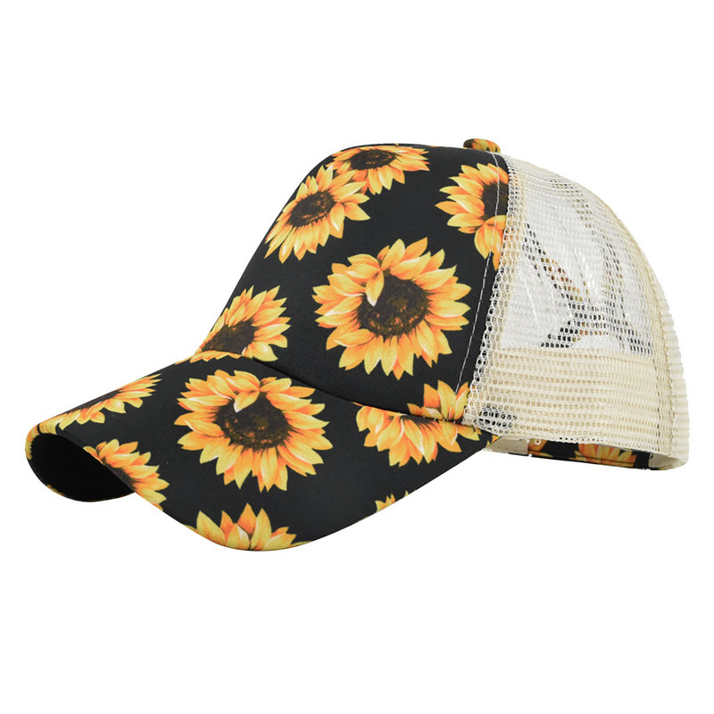 Kvėpuojančios tinklinės saulėgrąžų beisbolo kepurės moterims, vyrams, lauke, sportui, laipiojimui, žvejybai, golfui, kepuraitėms nuo saulės, reguliuojamos arklio uodega