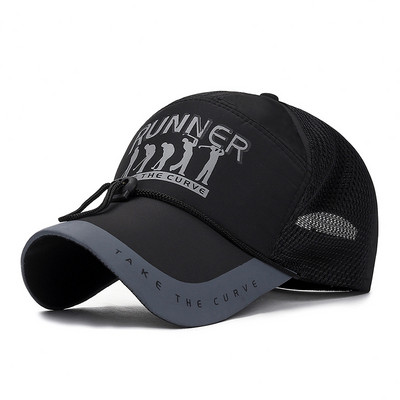 Golfas Moteriškos vyriškos kepuraitės beisbolo kepuraitės vasarinės kepuraitės su ilgomis briaunomis Kvėpuojantis šešėliavimas nuo vėjo Atspindinčios dryžuotos kepuraitės gorras
