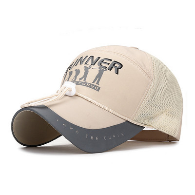 Golfas Moteriškos vyriškos kepuraitės beisbolo kepuraitės vasarinės kepuraitės su ilgomis briaunomis Kvėpuojantis šešėliavimas nuo vėjo Atspindinčios dryžuotos kepuraitės gorras
