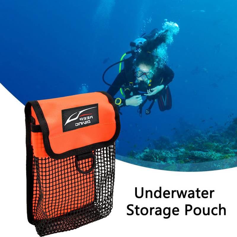 Búvártáska hálós hordozható hálós víz alatti tárolótáska D gyűrűvel, oldalsó akasztós táska, nagy teherbírású búvárfelszerelés