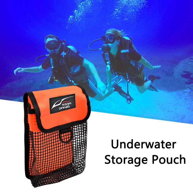 Búvártáska hálós hordozható hálós víz alatti tárolótáska D gyűrűvel, oldalsó akasztós táska, nagy teherbírású búvárfelszerelés