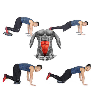 Εξάσκηση κοιλιακών μυών Άνδρες Γυναίκες Abs Trainer Bodybuilding 4 Wheel Ab Sliding Plate Fitness Roller Disc Home Gym Abs Exerciser