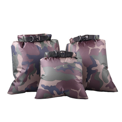 3 vnt. rinkinys, lauko plaukimo vandeniui atsparus krepšys, plaukiojimas plaustais, sausas krepšys su reguliuojamu dirželio kabliu 3/5/8 l