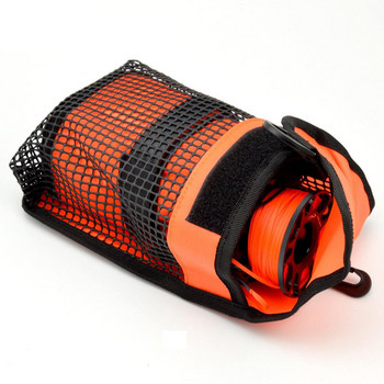 Τσάντα καταδύσεων βαρέως τύπου Νάιλον Θήκη με καρούλι με καρούλι για κολύμβηση με αναπνευστήρα Διχτυωτή τσέπη Σήμανση ασφαλείας φορέας σημαδούρας με περιστρεφόμενο κλιπ