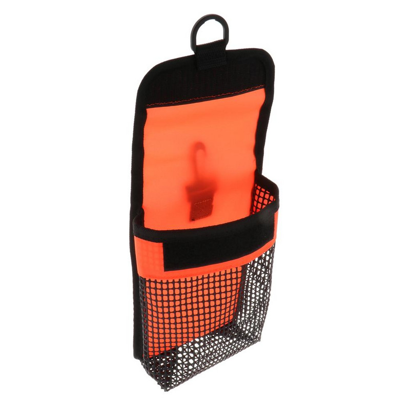 Sunkus nardymo krepšys Nailoninis pirštų ritės ritės maišelis nardymui tinklelio kišenės saugos žymeklio plūduro laikiklis su pasukamu spaustuku