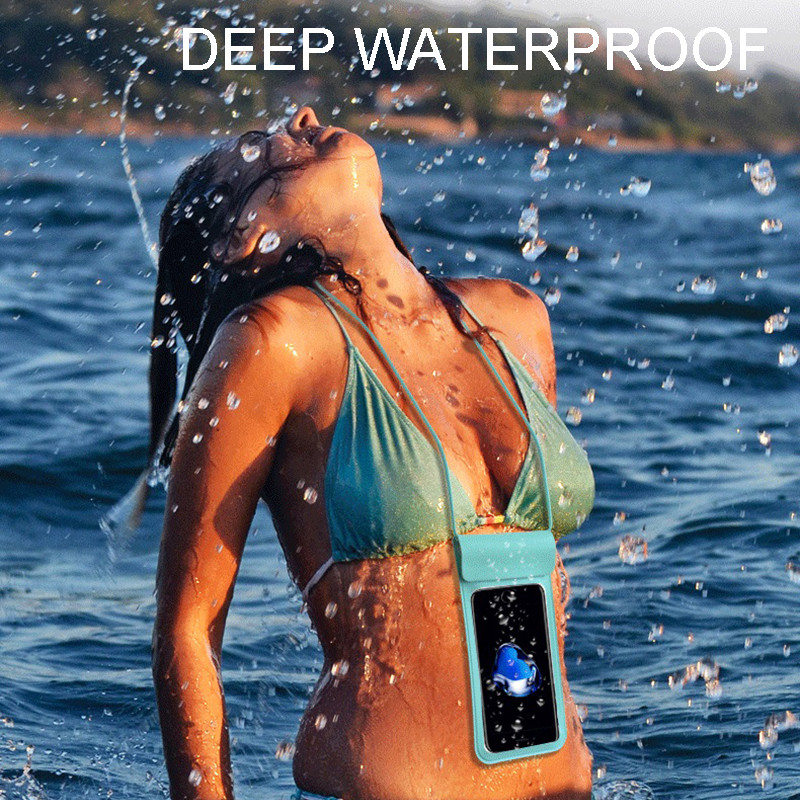 Veekindel telefonikoti kate puuteekraaniga mobiiltelefoni suusakuiv sukeldumiskoti ümbris kaelarihmaga iPhone Xiaomi Samsung Meizu jaoks