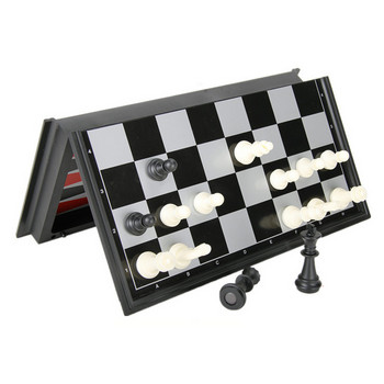 Магнитен шах табла шашки комплект Пътна сгъваема настолна игра 3-в-1 международен шах сгъваем шах преносима настолна игра