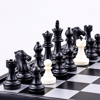 Магнитен шах табла шашки комплект Пътна сгъваема настолна игра 3-в-1 международен шах сгъваем шах преносима настолна игра