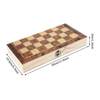 3 в 1 Шахматна игра Дървена дъска за съхранение Шахматен комплект Професионални цифрови шахматни пулове Часовници за състезателна игра на шах
