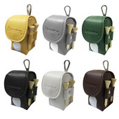 Geantă de depozitare pentru mini mingi de golf cu 2 teuri Geantă portabilă din piele PU, moale, colorată, pentru talie Accesorii pentru golf