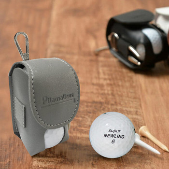 Τσάντα αποθήκευσης Mini Golf Ball με 2 Tees Double Ball Bag Portable PU Δερμάτινο μαλακό πολύχρωμο τσαντάκι μέσης Αξεσουάρ γκολφ