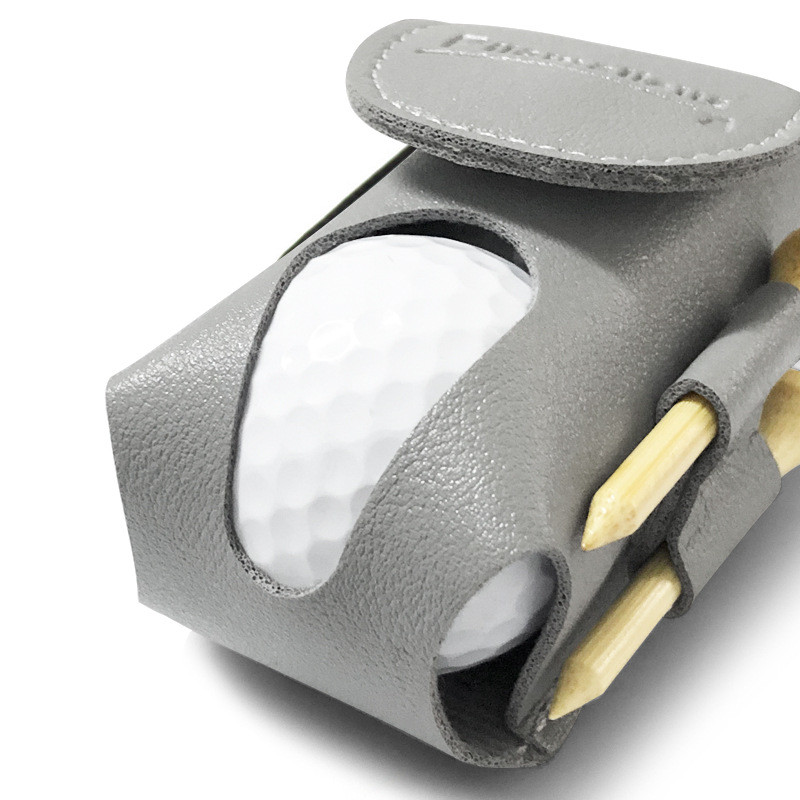 Geantă de depozitare pentru mini mingi de golf cu 2 teuri Geantă portabilă din piele PU, moale, colorată, pentru talie Accesorii pentru golf