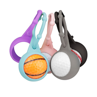 Suport pentru minge de golf din silicon moale, husă pentru mingi, husă pentru bile de buzunar, containere pentru mingi de golf, cârlig pentru cureaua reglabilă.