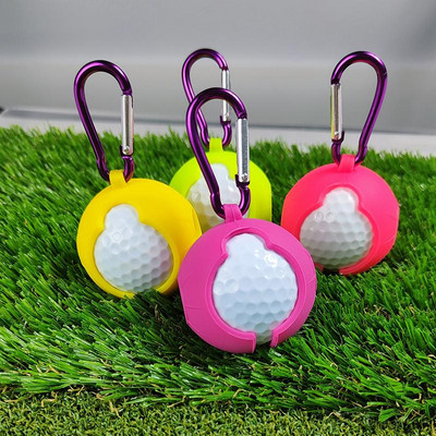 Golf Ball Bag Silicone Sleeve Protective Cover Bag Holder Golf Training Sports Accessories Golf Supplies Ball Case Storage Pouch