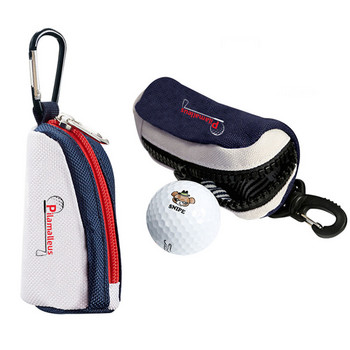 1 τεμ. Mini Golf Ball Bag Mini Portable Waist Pack Φερμουάρ Φορητή θήκη Αποθήκευσης 2 μπάλες Golf Waist Pouch Αδιάβροχο Carabiner