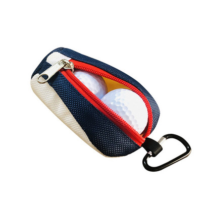 1 Pcs Mini Golf Ball Bag Mini Portable Waist Pack Zipper Portable Holder Storage 2 Balls Golf Waist Pouch Waterproof Carabiner