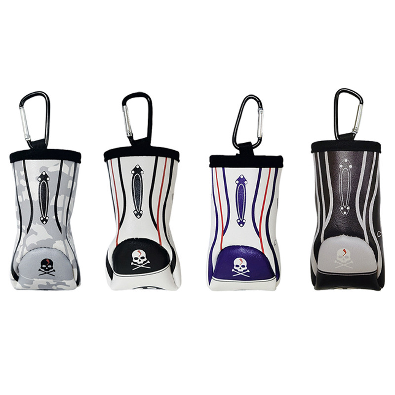 Minigolfi pallikott PU-nahast kaasaskantav väike vöökoht kamuflaažist rippuv topeltpallikott karabiiniga pealuukott