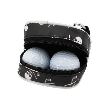 Μίνι τσάντα μπάλας γκολφ Φορητή μικρή συσκευασία μέσης Τσάντα μέσης κρανίου Τσάντα τσάντα με φερμουάρ με θήκη καραμπίνερ Αποθήκευση 2 μπάλες