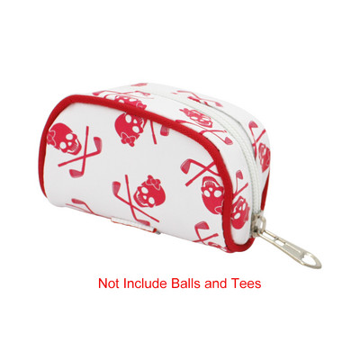 Mini golfo kamuoliukų krepšys, nešiojamas mažas juosmens paketas, kaukolės juosmens krepšys, krepšys, užsegamas užtrauktuku su karabino laikikliu, 2 kamuoliukai