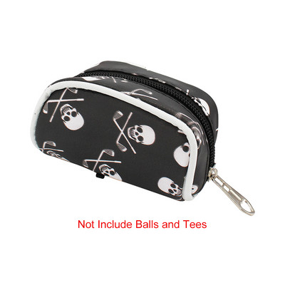 Mini golfo kamuoliukų krepšys, nešiojamas mažas juosmens paketas, kaukolės juosmens krepšys, krepšys, užsegamas užtrauktuku su karabino laikikliu, 2 kamuoliukai