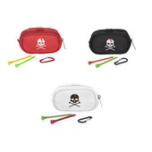 Μικρή τσάντα αποθήκευσης μπάλας γκολφ Τσάντα χειρός Nylon Skull Φορητό κλείσιμο με φερμουάρ με αποθήκευση καραμπίνερ 3 μπάλες γκολφ στη μέση