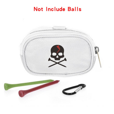 Μικρή τσάντα αποθήκευσης μπάλας γκολφ Τσάντα χειρός Nylon Skull Φορητό κλείσιμο με φερμουάρ με αποθήκευση καραμπίνερ 3 μπάλες γκολφ στη μέση