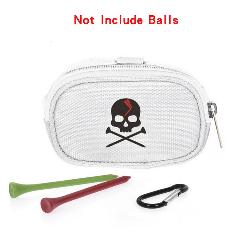 Μικρή τσάντα αποθήκευσης μπάλας γκολφ Τσάντα χειρός Nylon Skull Φορητό κλείσιμο με φερμουάρ με αποθήκευση καραμπίνερ 3 μπάλες γκολφ στη μέση