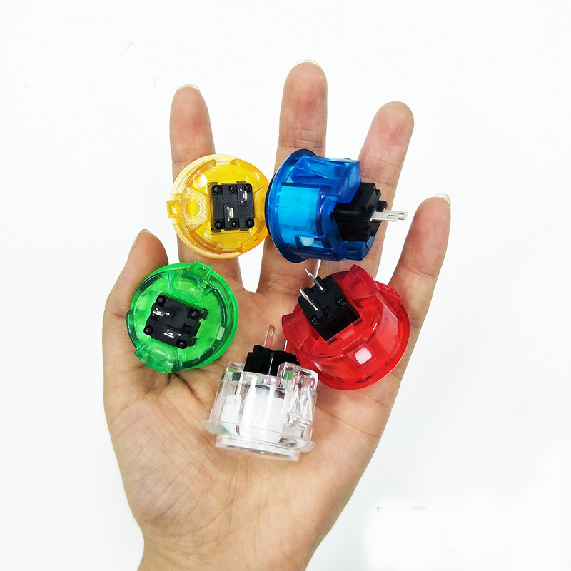 10 komada višebojnih prozirnih bez LED arkadnih 30 mm tipki za kopiranje SANWA OBSF-30 OBSC-30 za DIY Raspberry pi MAME PC Pandora igra