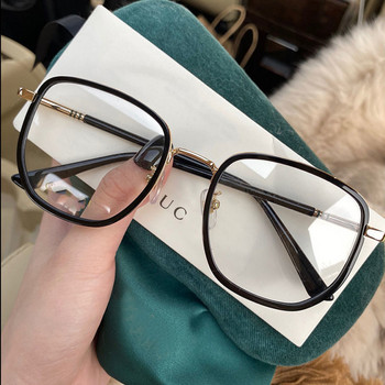 Ultralight Blue Blocking Glasses Girl Retro Green Frame Plain Glasses Blue Light Bezel Прозрачни очила Очила за жени