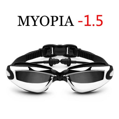 Γυαλιά κολύμβησης Myopia Swimming Pool and Professional Waterproof Earplug Swimming Water Formula Electroplating Glasses Diving