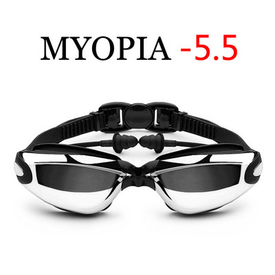 Γυαλιά κολύμβησης Myopia Swimming Pool and Professional Waterproof Earplug Swimming Water Formula Electroplating Glasses Diving