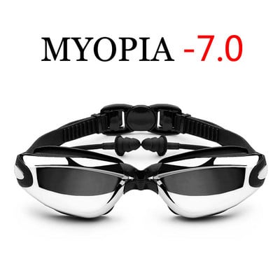 Γυαλιά κολύμβησης Myopia Swimming Pool and Professional Waterproof Earplug Swimming Water Formula Electroplating Glasses Diving