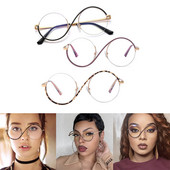 1Pc Νέα Anti Blue Light Γυαλιά Υπολογιστών Γυναικεία Μεταλλικά Half S Frame Γυαλιά Γυαλιά Γυαλιά Flat Lens Διαφανής Σκελετός