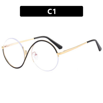 1Pc Νέα Anti Blue Light Γυαλιά Υπολογιστών Γυναικεία Μεταλλικά Half S Frame Γυαλιά Γυαλιά Γυαλιά Flat Lens Διαφανής Σκελετός