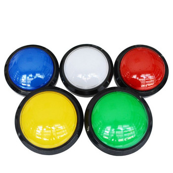100 mm голям кръгъл LED бутон, осветен с микропревключвател за DIY Arcade 12V Голям куполен превключвател за осветление