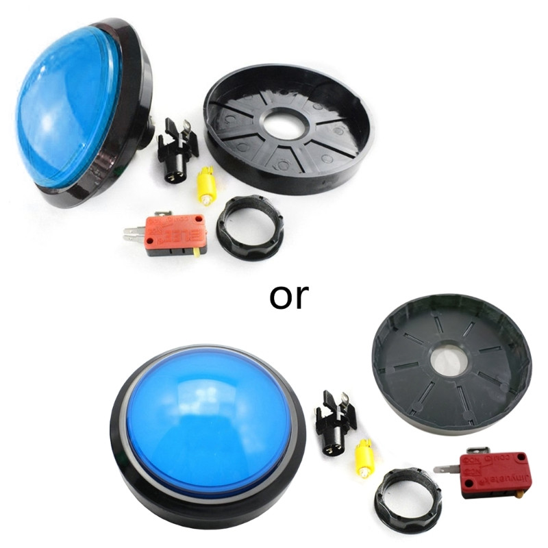 100 mm suur ümmargune surunupp LED, mis on valgustatud mikrolülitiga DIY Arcade 12 V suure kupli valguslüliti jaoks