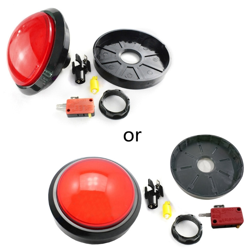 100 mm suur ümmargune surunupp LED, mis on valgustatud mikrolülitiga DIY Arcade 12 V suure kupli valguslüliti jaoks