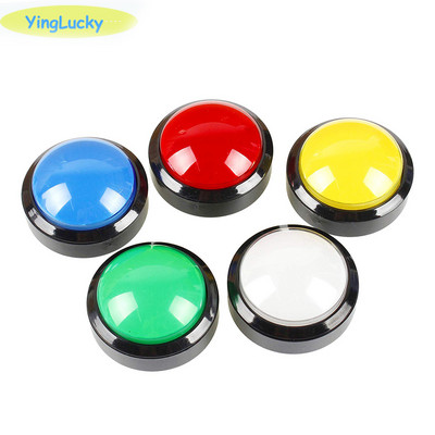 yinglucky 2бр. Голям куполен бутон 60 мм осветени аркадни бутони Led 12v Бутон за захранване Бутон за превключване с микропревключвател