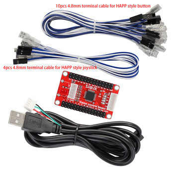 Zero Delay Board DIY Arcade USB Encoder Support PC/ PS3 /Raspberry Pi / Android /Hitbox With SANWA Joystick Button Control кабел