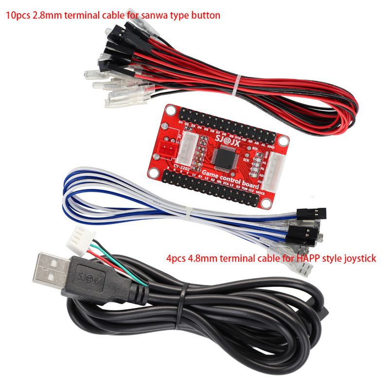 Zero Delay Board DIY Arcade USB kodeerija tugi PC/ PS3 / Raspberry Pi / Android / Hitbox koos SANWA juhtkangi nupu juhtkaabliga