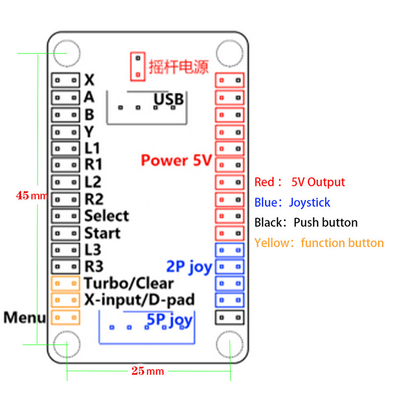 Zero Delay Board DIY Arcade USB kodeerija tugi PC/ PS3 / Raspberry Pi / Android / Hitbox koos SANWA juhtkangi nupu juhtkaabliga