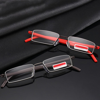 Нови в метални анти-сини очила за пресбиопия Модни полурамки Преносими индивидуални очила за четене Мъже Жени Компютърни очила