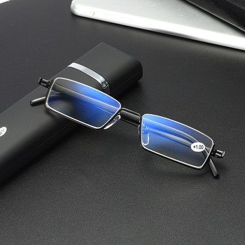 Нови в метални анти-сини очила за пресбиопия Модни полурамки Преносими индивидуални очила за четене Мъже Жени Компютърни очила