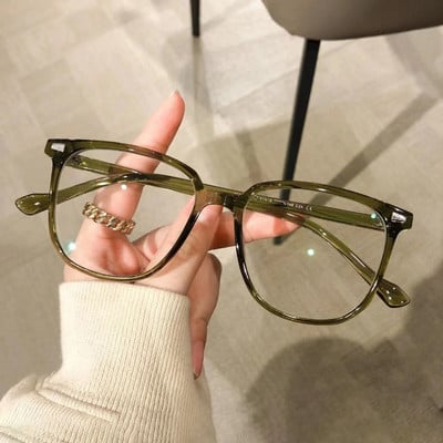 Ochelari retro de marcă verde măsline anti lumină albastră Versiune pentru bărbați și femei. Moda coreeană