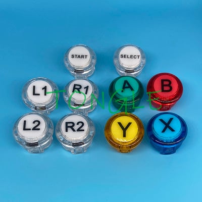 10 buc butoane pentru jocuri arcade NU LED SANWA OBSC stil Cherry MX Microswitch Logo XY Start Select pentru PC MAME Raspberry Pi