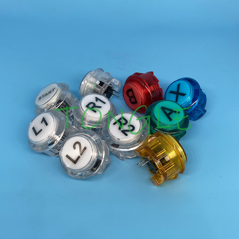 10 PCS Arcade Game Push Buttons NOT LED SANWA OBSC Style Cherry MX Microswitch Logo XY Start Select for PC MAME Raspberry Pi
