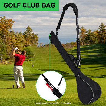 Сгъваема чанта за голф, лека, може да побере 3 стикове, чанта за стойка за голф, мека гумена дръжка, чанта за стикове за мъже и жени