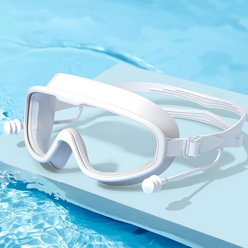 Водоустойчиви противозамъгляващи детски очила за плуване Голяма рамка с тапи за уши Очила с висока разделителна способност Унисекс очила за плуване