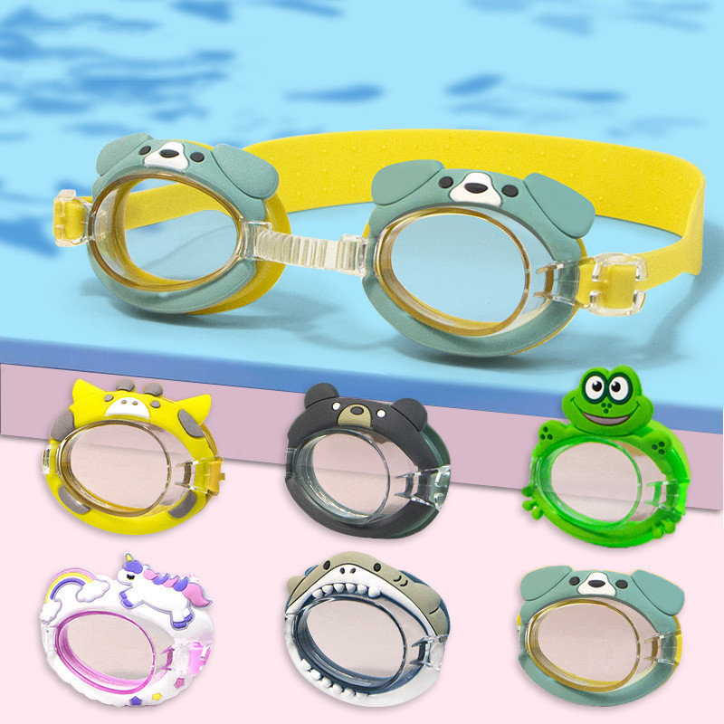 Gyerekek Gyerekek Aranyos Rajzfilm Úszószemüveg Úszómedence Vízálló Ködvédő Szemüveg Vízisport Búvárkodás Szörf Szemüveg füldugóval