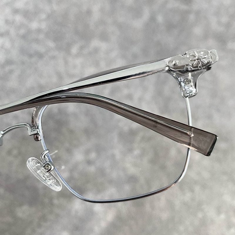 Madingi metaliniai kvadratiniai anti-mėlynai šviesūs akiniai moterims vyriški klasikiniai pusiau be rėmeliai akinių rėmeliai, skaidrūs kompiuterio akiniai